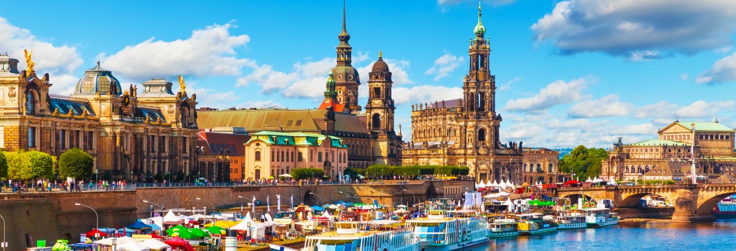 The city of Dresden next to the River Elbe